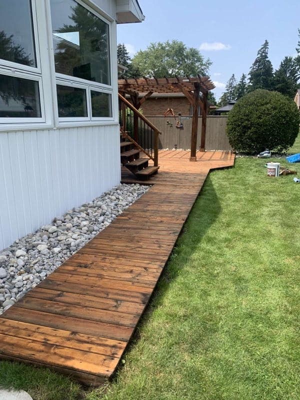 Deck staining project by Deck Revitalize - Ontario homeowner