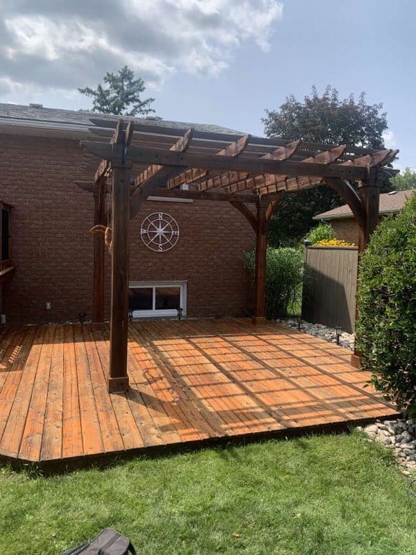 Deck restoration with premium stain - Deck Revitalize Ontario
