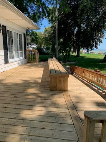 Beautiful freshly stained deck boards - Deck Revitalize result