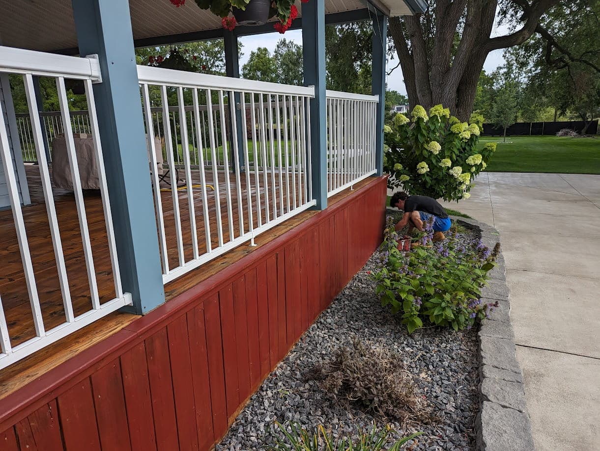 Completed deck restoration with premium wood stain - Ontario