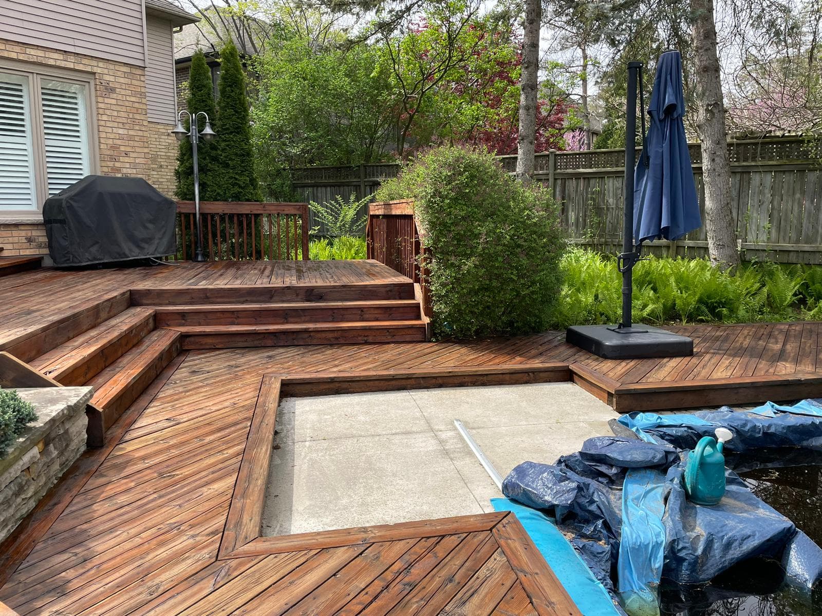 Beautiful freshly stained deck - Deck Revitalize Ontario restoration